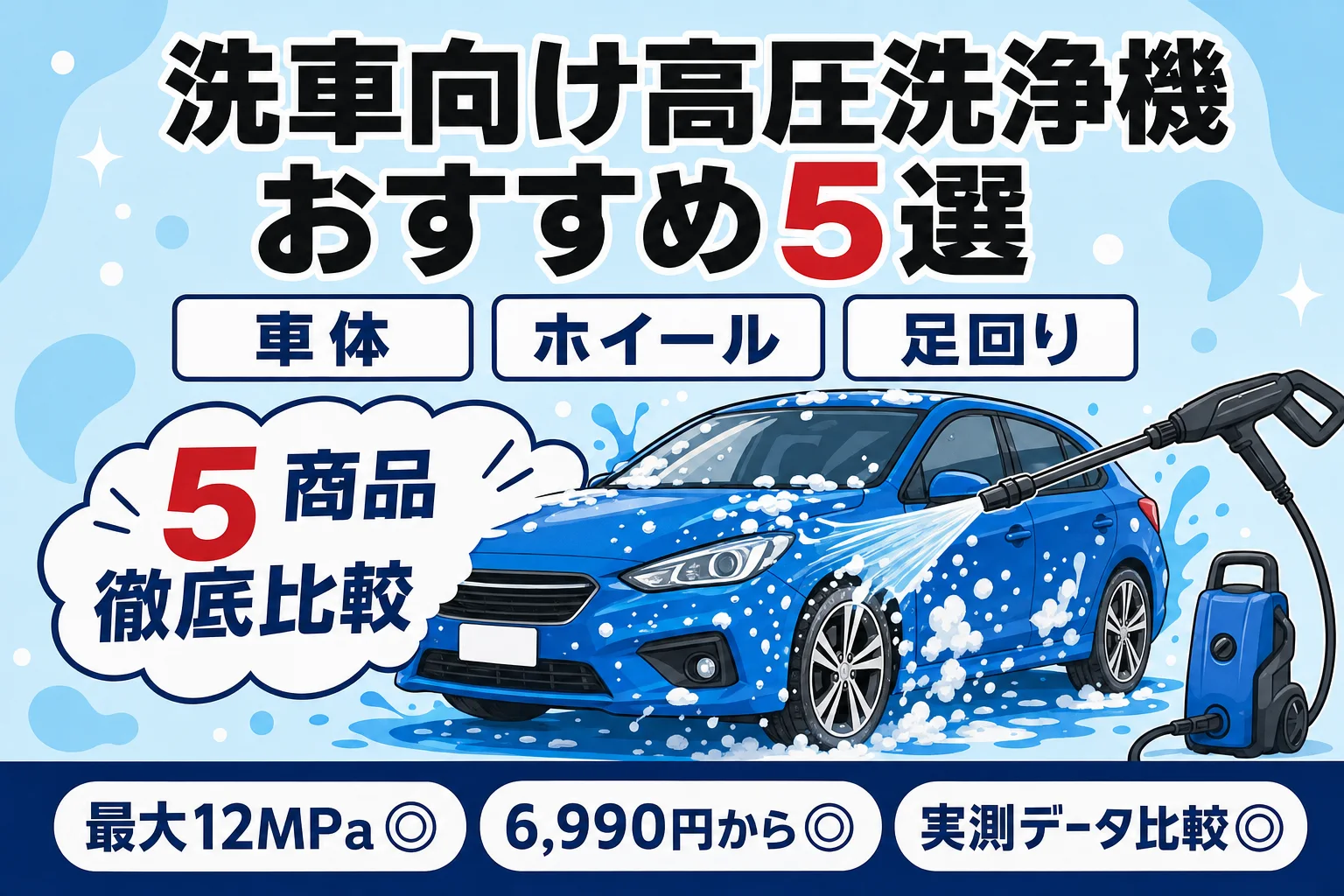 【2026年最新】洗車向け高圧洗浄機 おすすめ5選|仕上がりが変わる本命はこれ