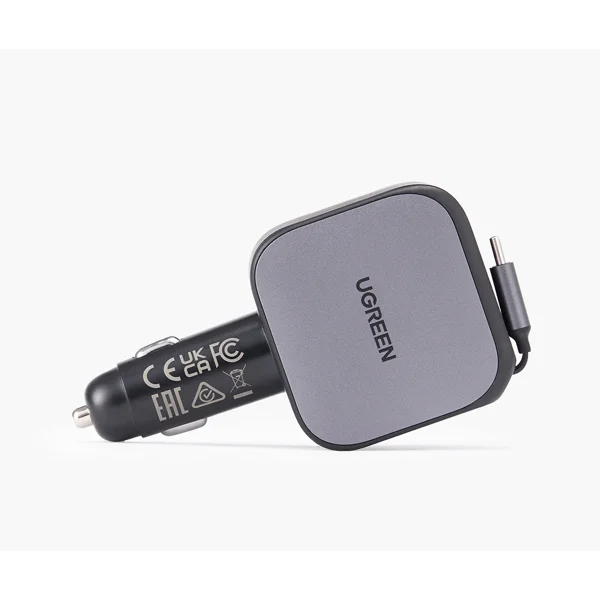 UGREEN Nexode 巻き取り式 USB-Cケーブル内蔵 カーチャージャー 60W