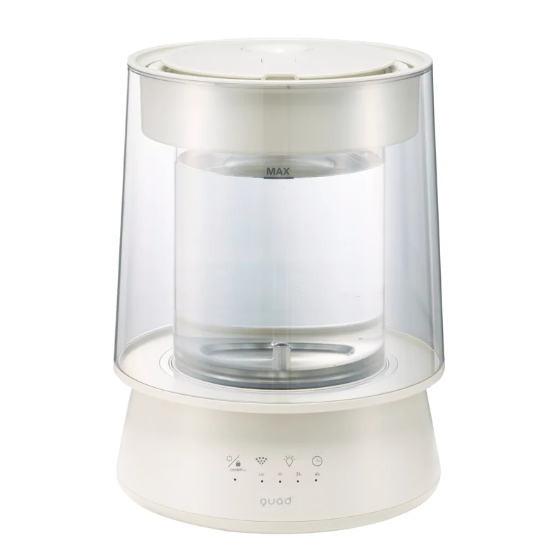 QUADS ハイパワーガラススチーム加湿器 GLASS QS649